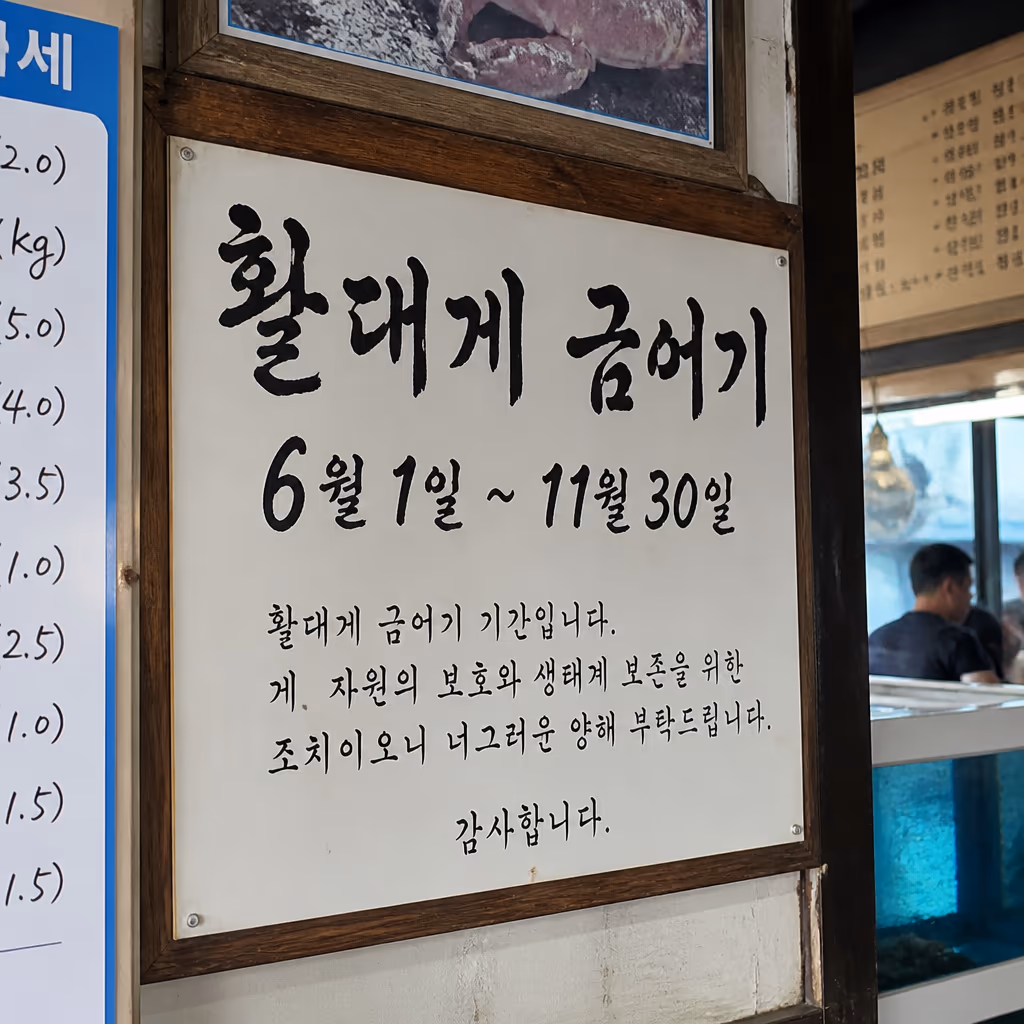 활대게 비수기 매장 수조 — 6월부터 9월 들어오는 활어 5종과 매일 다른 컨디션 — 현장 사진 1, 기장 청해왕대게 25년차 활어상 정영진 대표 촬영