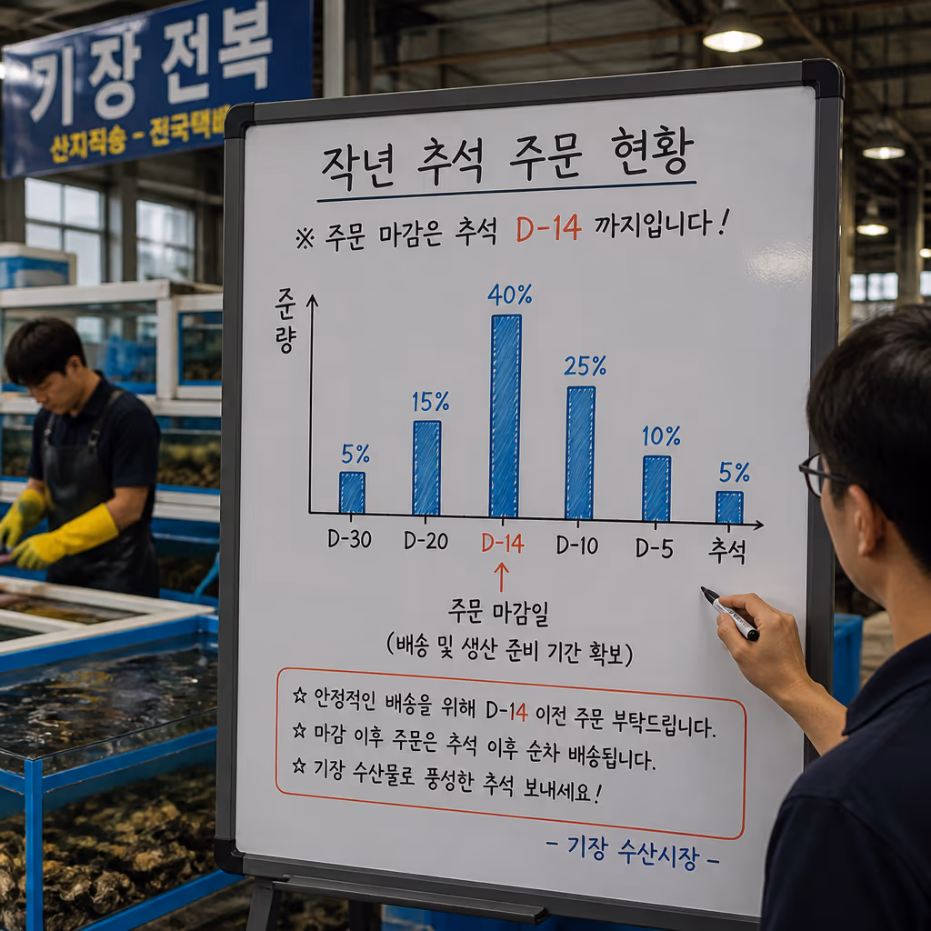 명절 D-14 예약 마감 · 작년 추석 폭주, 1박스도 안 빠뜨린 운영 노하우 — 갤러리 3, 기장 청해왕대게 현장 사진