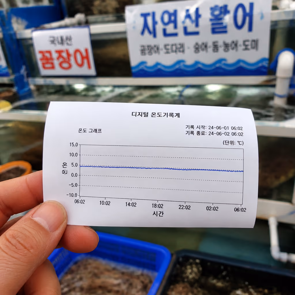 택배 박스 24시간 온도 그래프 · 7℃를 안 넘는 이유 — 기장 청해왕대게 사장 일지 대표 이미지