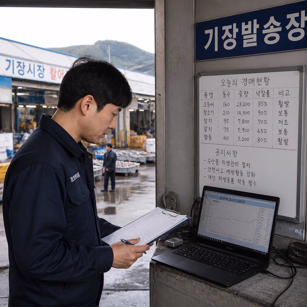 택배 박스 24시간 온도 그래프 · 7℃를 안 넘는 이유 — 현장 사진 4, 기장 청해왕대게 25년차 활어상 정영진 대표 촬영