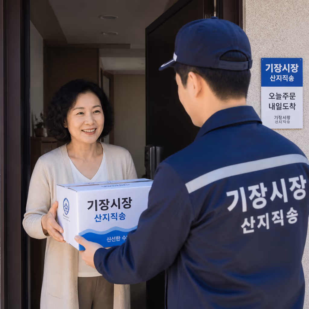택배 박스 24시간 온도 그래프 · 7℃를 안 넘는 이유 — 현장 사진 6, 기장 청해왕대게 25년차 활어상 정영진 대표 촬영