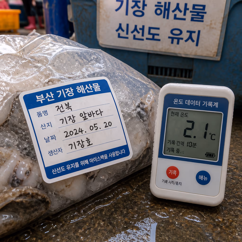 택배 박스 24시간 온도 그래프 · 7℃를 안 넘는 이유 — 갤러리 1, 기장 청해왕대게 현장 사진