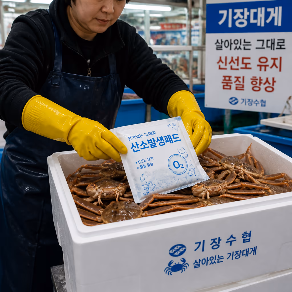 택배 보냉 박스 5겹 업그레이드 — 자체 측정에서 7℃ 초과 사례 발견, 5월부터 전면 강화 — 갤러리 4, 기장 청해왕대게 현장 사진
