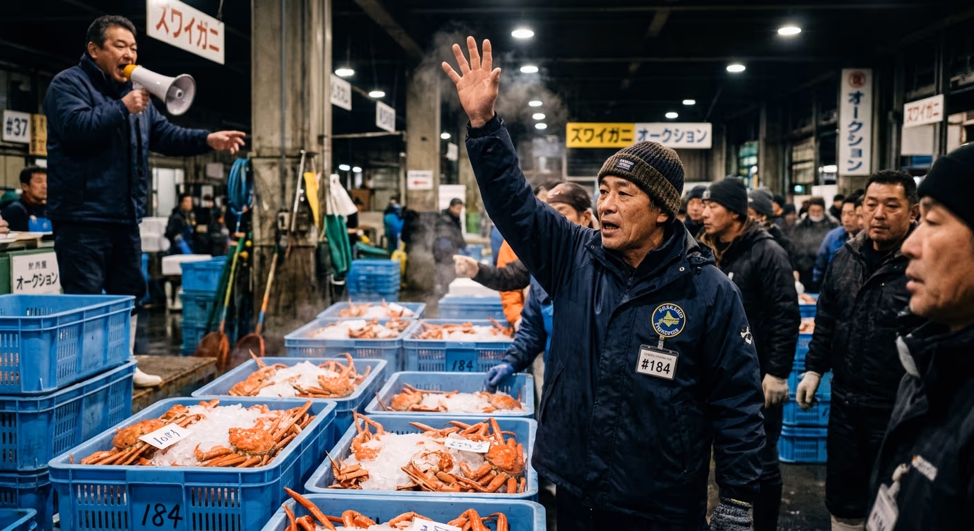 기장시장 대게 가격 — 매일 다른 시세의 비밀과 백화점보다 35~45% 싼 0단계 구조 — 현장 사진 2, 기장 청해왕대게 25년차 활어상 정영진 대표 촬영