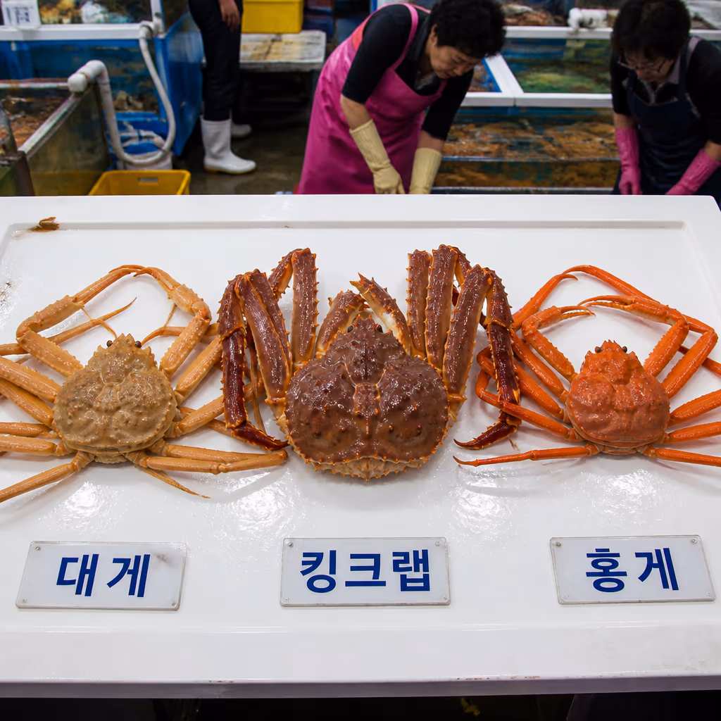대게 vs 킹크랩 vs 홍게, 1kg에 살이 얼마나 들어있나