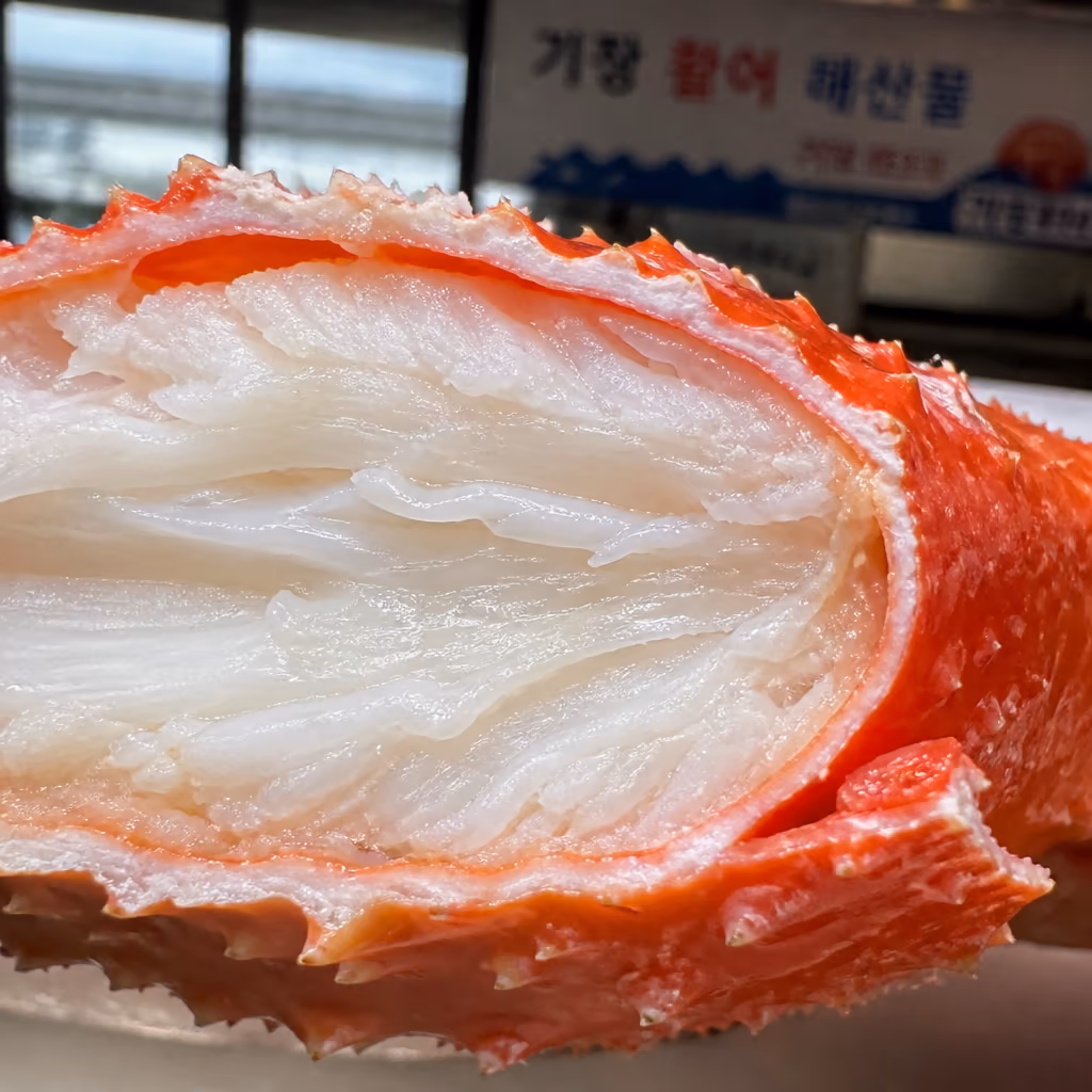 대게 vs 킹크랩 vs 홍게, 1kg에 살이 얼마나 들어있나 — 현장 사진 5, 기장 청해왕대게 25년차 활어상 정영진 대표 촬영