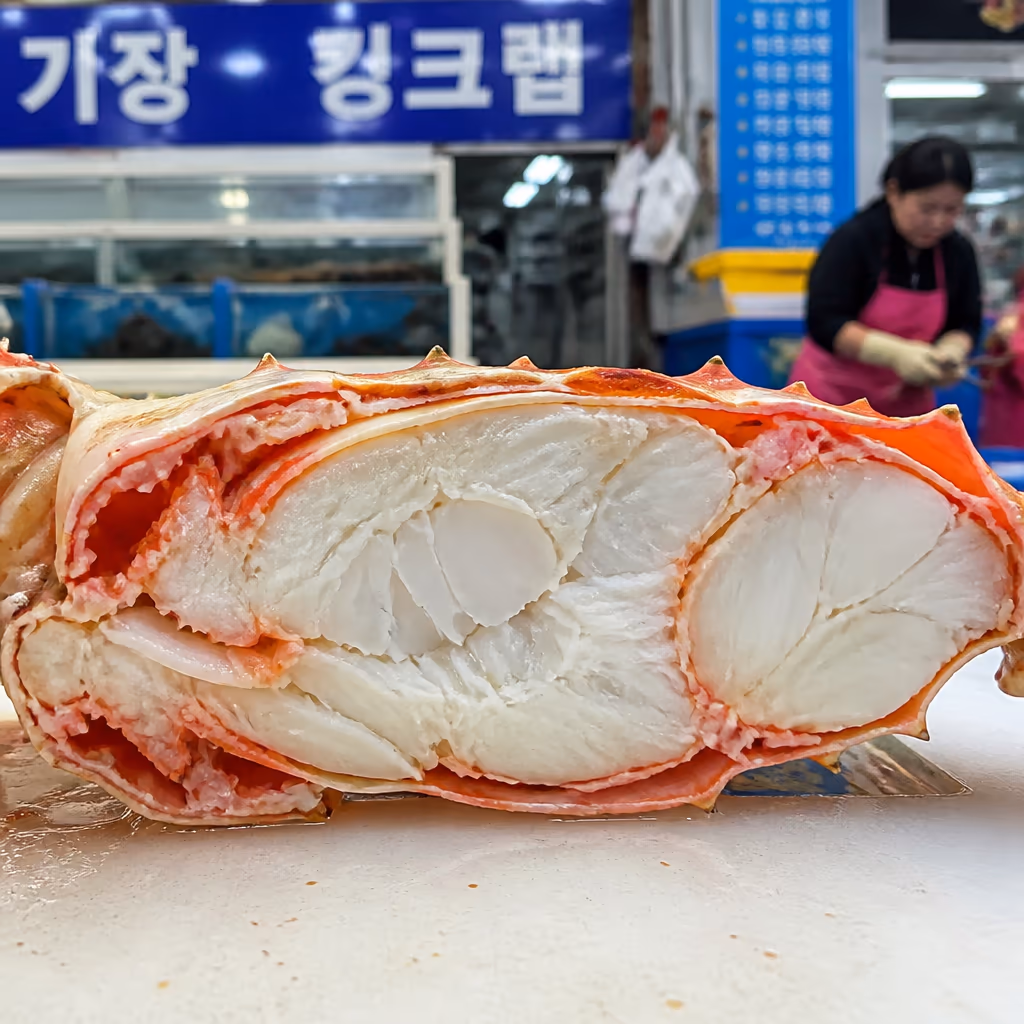 대게 vs 킹크랩 vs 홍게, 1kg에 살이 얼마나 들어있나 — 현장 사진 6, 기장 청해왕대게 25년차 활어상 정영진 대표 촬영