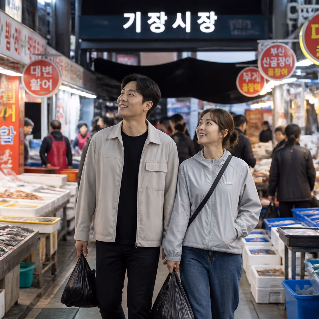 부산 기장시장 1박 2일 코스 · 외관·시장·맛집·숙소 (사장 직접 추천) — 현장 사진 3, 기장 청해왕대게 25년차 활어상 정영진 대표 촬영