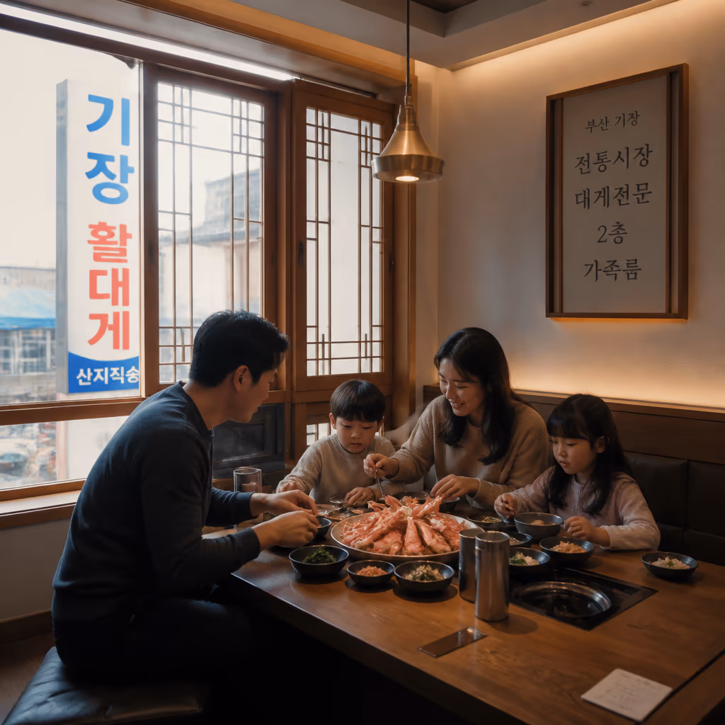기장시장 대게 맛집 — 25년차 활어상이 매일 새벽 0단계로 들어가는 1층 활어 수조·2층 대형홀, 한 자리에서 보고·고르고·먹기까지 — 현장 사진 7, 기장 청해왕대게 25년차 활어상 정영진 대표 촬영