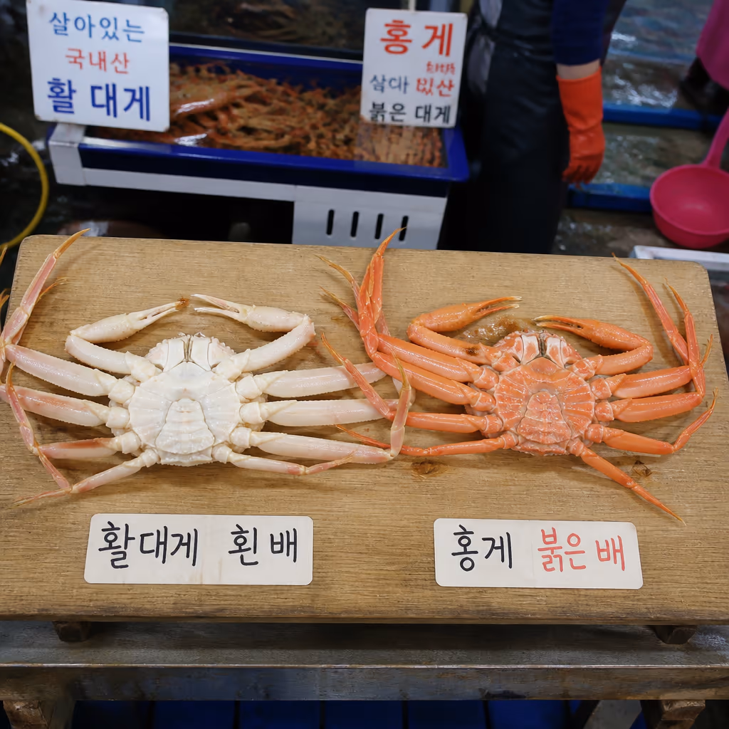 홍게 vs 대게 · 가을(9~11월)엔 홍게가 더 맛있는 이유, 영덕·울진 25년차 상식 — 기장 청해왕대게 사장 일지 대표 이미지