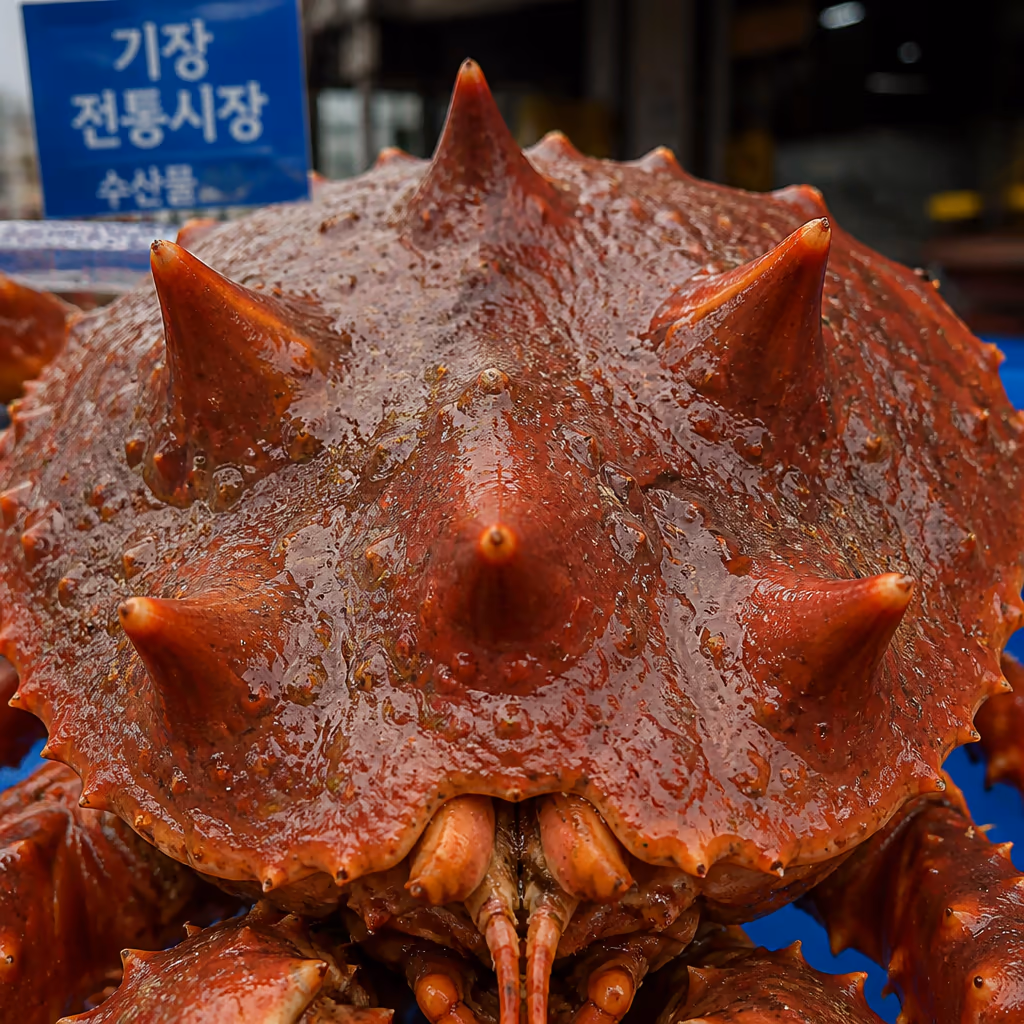 활킹크랩 종류 — 레드·블루·골든 3종 등껍질 돌기로 0.5초에 구별하기 — 현장 사진 1, 기장 청해왕대게 25년차 활어상 정영진 대표 촬영