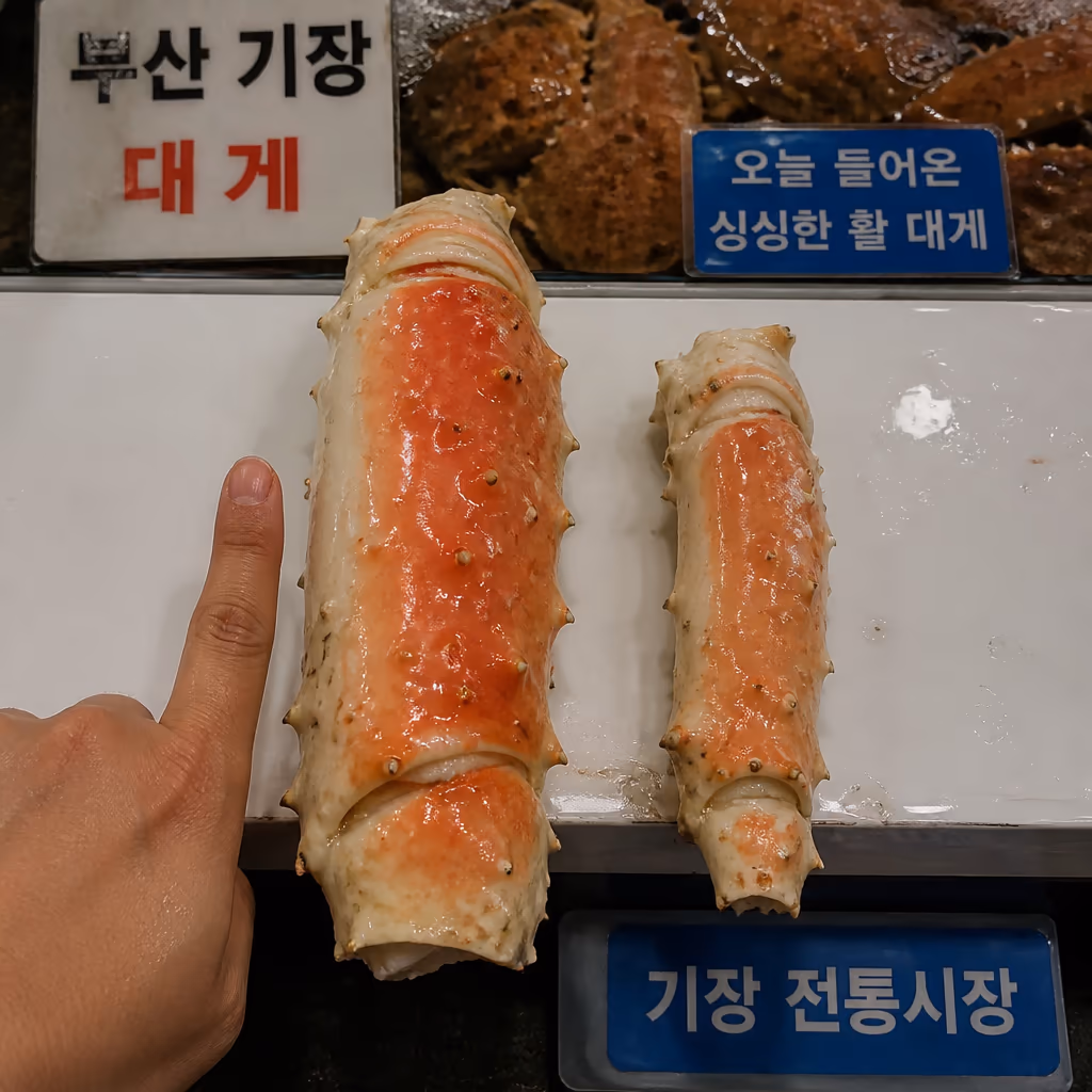 활킹크랩 종류 — 레드·블루·골든 3종 등껍질 돌기로 0.5초에 구별하기 — 갤러리 1, 기장 청해왕대게 현장 사진