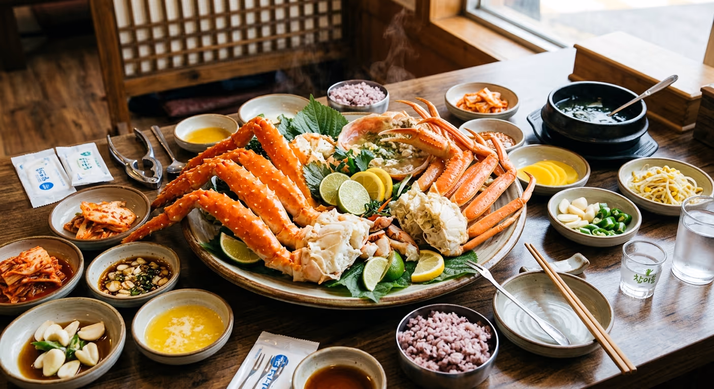대게 킹크랩 차이 — 맛·살·가격·가식부 4가지를 직접 손질·계량해서 비교한 결과 — 현장 사진 5, 기장 청해왕대게 25년차 활어상 정영진 대표 촬영