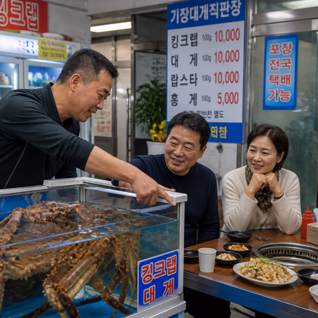 활킹크랩 시세 4월 들어 가장 안정 — 산지 출항 정상화 + 운임 하락, 같은 2kg이 더 싸집니다 — 갤러리 3, 기장 청해왕대게 현장 사진