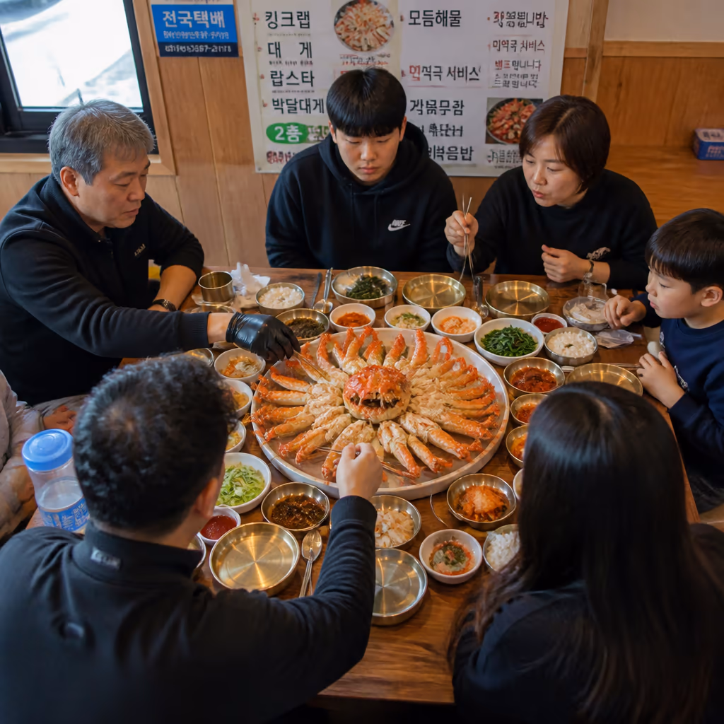 활킹크랩 시세 4월 들어 가장 안정 — 산지 출항 정상화 + 운임 하락, 같은 2kg이 더 싸집니다 — 갤러리 5, 기장 청해왕대게 현장 사진