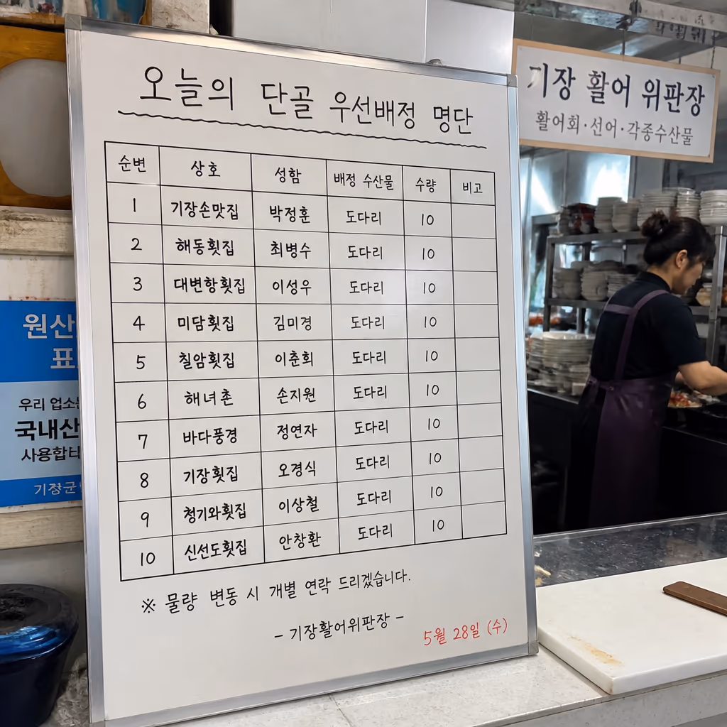 단골 5회차 수율 좋은 대게 우선 배정 시스템이 실제로 어떻게 작동하나 — 현장 사진 5, 기장 청해왕대게 25년차 활어상 정영진 대표 촬영