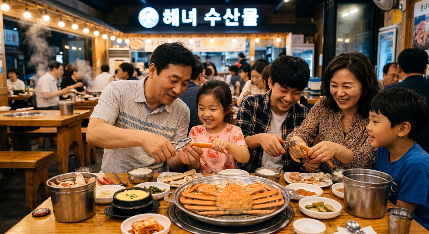 대게 먹는법 — 다리 까는 순서·부위별 맛 차이·게장 비빔밥까지, 25년차 사장의 완전 가이드 — 갤러리 4, 기장 청해왕대게 현장 사진