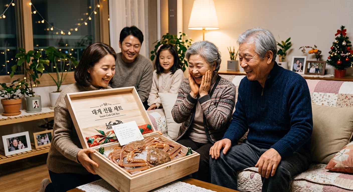 명절 대게 선물 — 설·추석 7일 전 예약이 필수인 이유, 520건 전량 배송 완료 운영 노하우 — 현장 사진 4, 기장 청해왕대게 25년차 활어상 정영진 대표 촬영