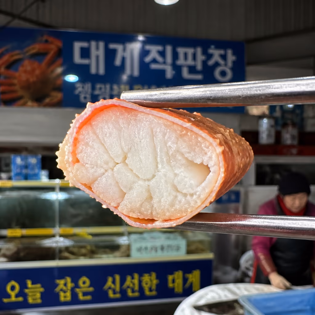 봄철 대게가 1년 중 가장 맛있는 이유 — 수온·가식부·게장 데이터로 증명하는 3~5월의 가치 — 현장 사진 2, 기장 청해왕대게 25년차 활어상 정영진 대표 촬영