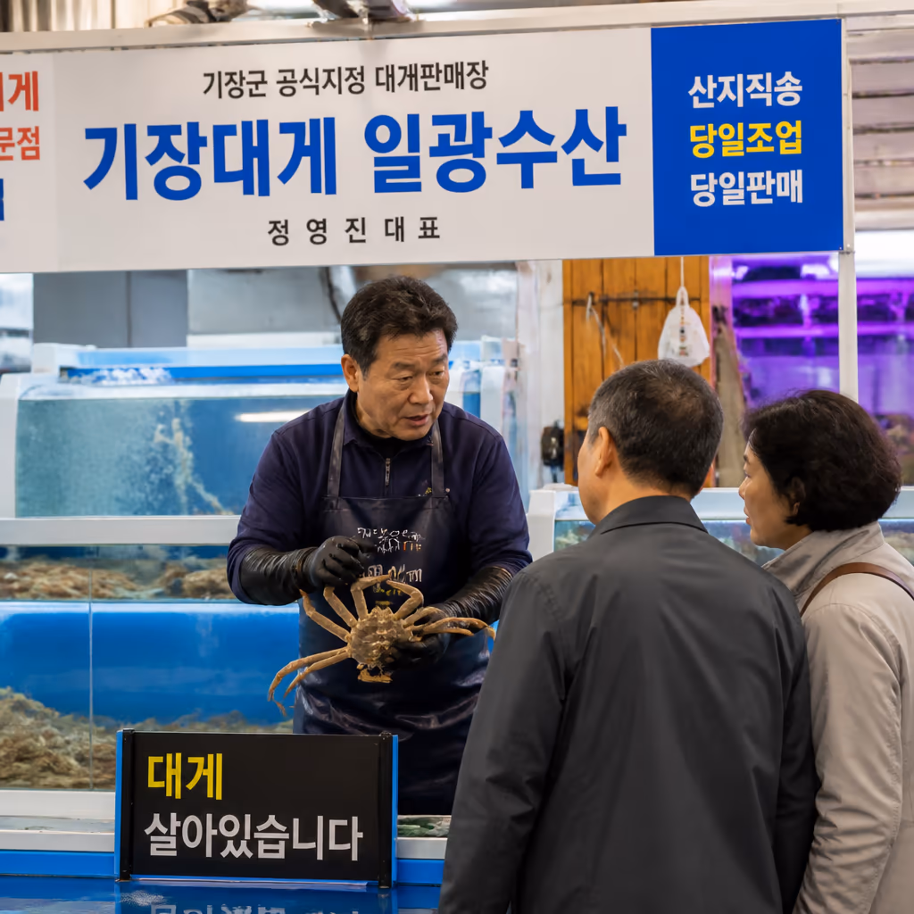 봄철 대게가 1년 중 가장 맛있는 이유 — 수온·가식부·게장 데이터로 증명하는 3~5월의 가치 — 갤러리 2, 기장 청해왕대게 현장 사진