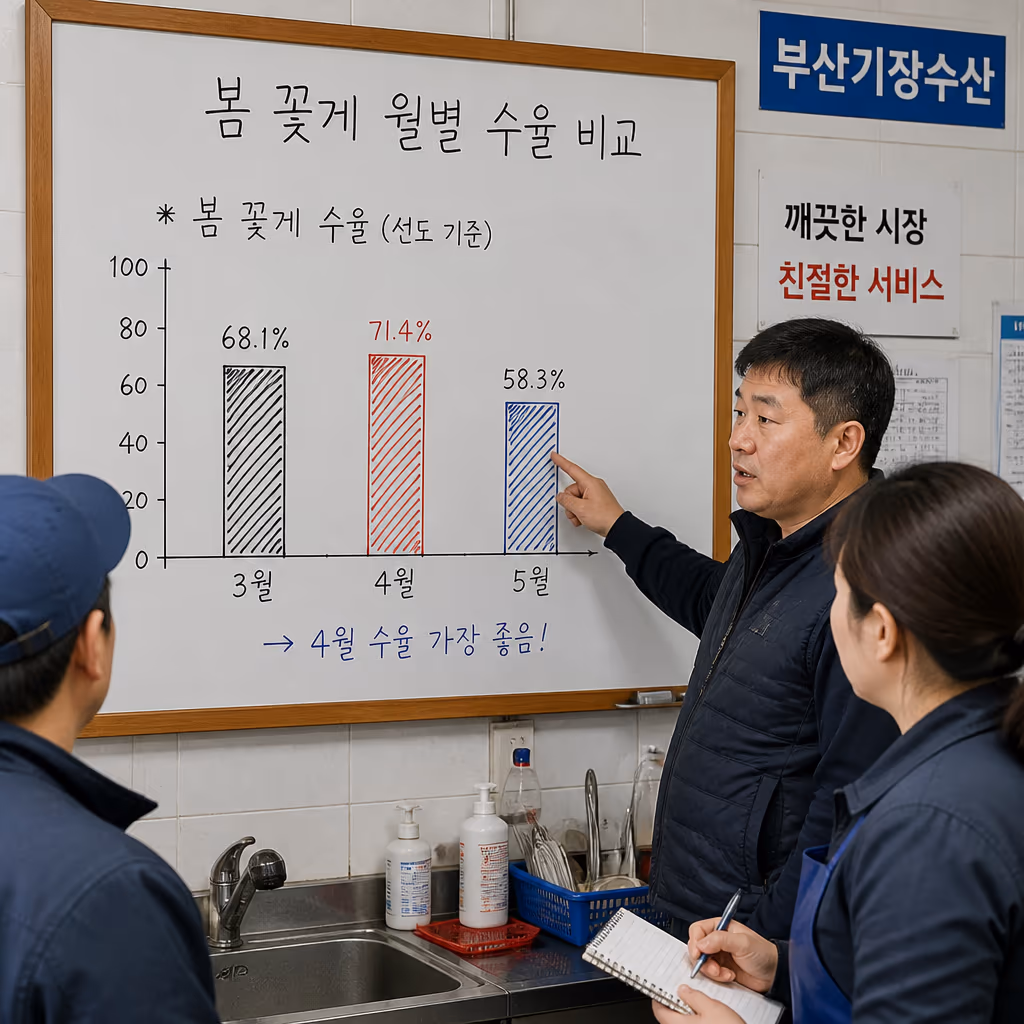 봄철 대게가 1년 중 가장 맛있는 이유 — 수온·가식부·게장 데이터로 증명하는 3~5월의 가치 — 갤러리 3, 기장 청해왕대게 현장 사진